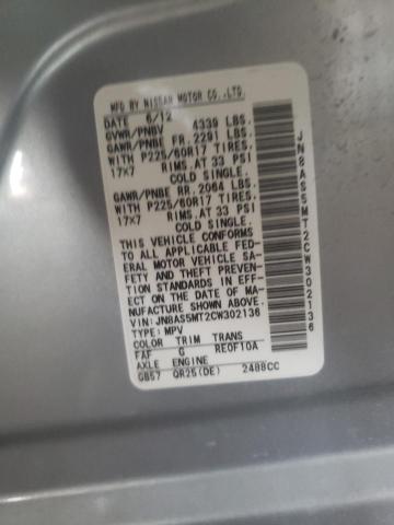 Photo 10 from auction – 2012 NISSAN ROGUE S with VIN JN8AS5MT2CW302136