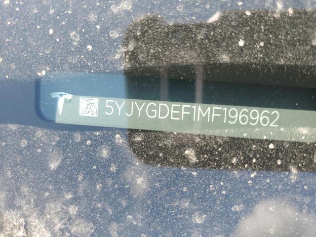 Photo 10 from auction – 2021 TESLA MODEL Y with VIN 5YJYGDEF1MF196962