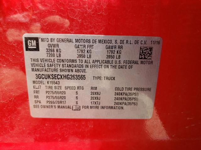 Photo 10 from auction – 2017 CHEVROLET SILVERADO with VIN 3GCUKSECXHG263565