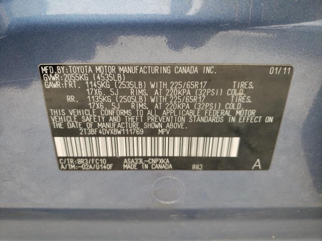 Photo 10 from auction – 2011 TOYOTA RAV4 with VIN 2T3BF4DVXBW111769