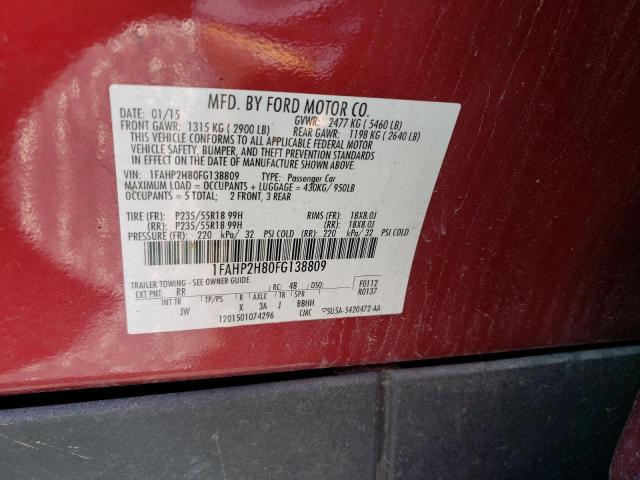 Photo 10 from auction – 2015 FORD TAURUS SEL with VIN 1FAHP2H80FG138809
