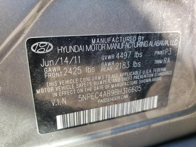 Photo 10 from auction – 2011 HYUNDAI SONATA SE with VIN 5NPEC4AB9BH316605
