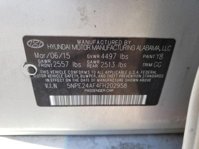 Photo 10 from auction – 2015 HYUNDAI SONATA SE with VIN 5NPE24AF4FH202958