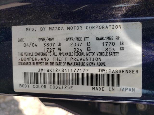 Photo 10 from auction – 2004 MAZDA 3 I with VIN JM1BK12F841177177