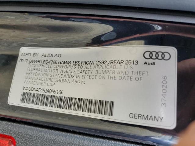Photo 10 from auction – 2018 AUDI A4 PREMIUM with VIN WAUDNAF45JA059105