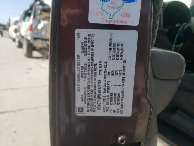 Photo 10 from auction – 2000 CHEVROLET BLAZER with VIN 1GNCT18W6YK173757
