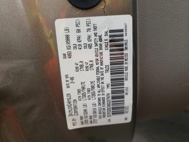 Photo 10 from auction – 2006 DODGE RAM 2500 S with VIN 3D7KS26C06G227070