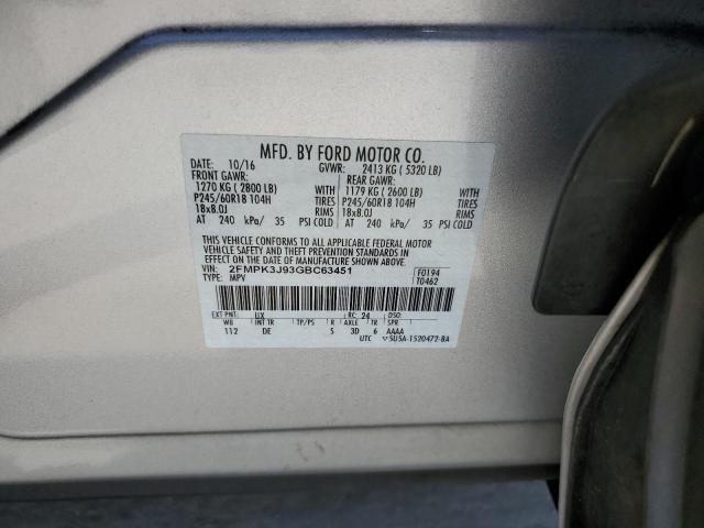 Photo 10 from auction – 2016 FORD EDGE SEL with VIN 2FMPK3J93GBC63451