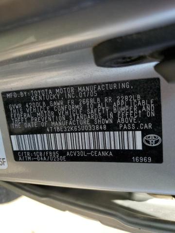 Photo 10 from auction – 2005 TOYOTA CAMRY LE with VIN 4T1BE32K65U033848