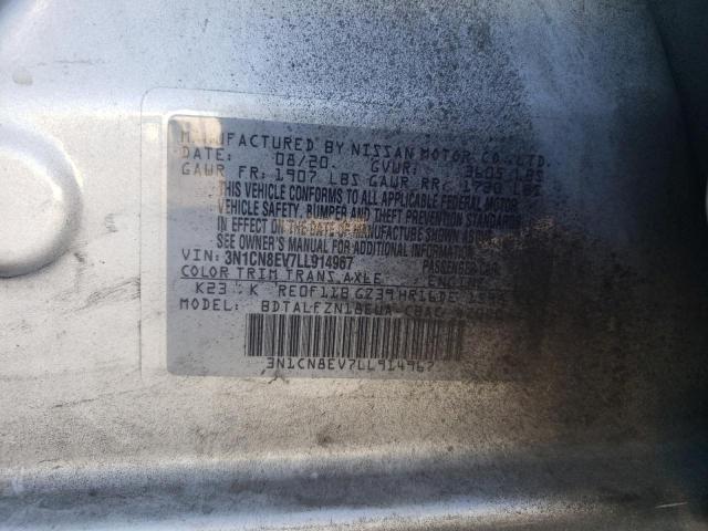 Photo 10 from auction – 2020 NISSAN VERSA SV with VIN 3N1CN8EV7LL914967
