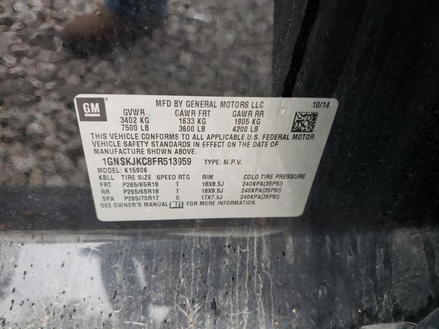 Photo 10 from auction – 2015 CHEVROLET SUBURAN with VIN 1GNSKJKC8FR513959