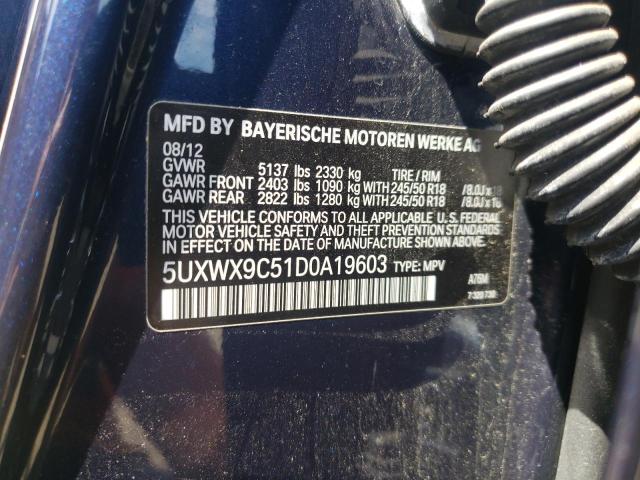 Photo 10 from auction – 2013 BMW X3 XDRIVE2 with VIN 5UXWX9C51D0A19603