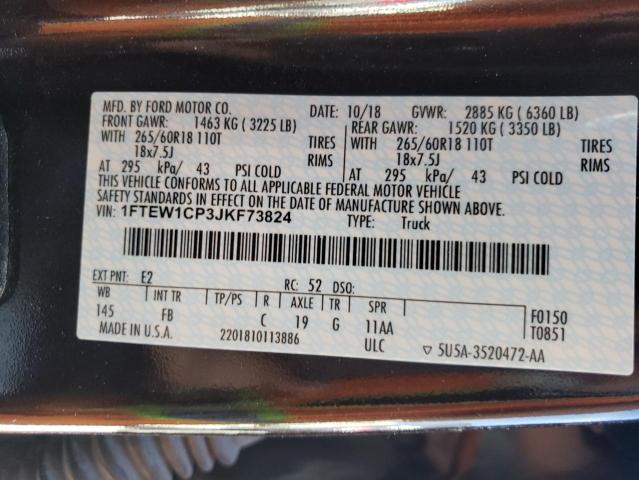 Photo 10 from auction – 2018 FORD F150 SUPER with VIN 1FTEW1CP3JKF73824