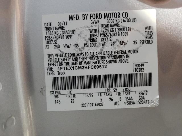 Photo 10 from auction – 2011 FORD F150 SUPER with VIN 1FTEX1CM3BFC89512