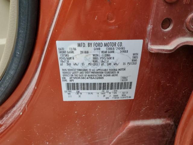 Photo 10 from auction – 2007 FORD EDGE SEL with VIN 2FMDK38C47BA32885