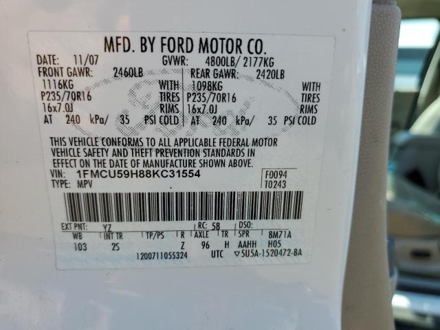 Photo 10 from auction – 2008 FORD ESCAPE HEV with VIN 1FMCU59H88KC31554