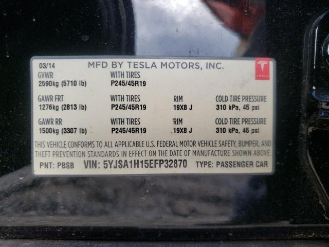 Photo 10 from auction – 2014 TESLA MODEL S with VIN 5YJSA1H15EFP32870