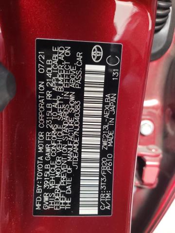 Photo 10 from auction – 2022 TOYOTA COROLLA LE with VIN JTDEAMDE7NJ040383