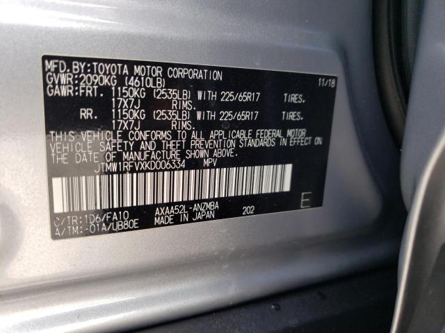 Photo 10 from auction – 2019 TOYOTA RAV4 XLE with VIN JTMW1RFVXKD006334
