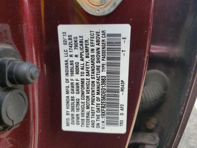 Photo 10 from auction – 2013 HONDA CIVIC LX with VIN 19XFB2E56DE013983