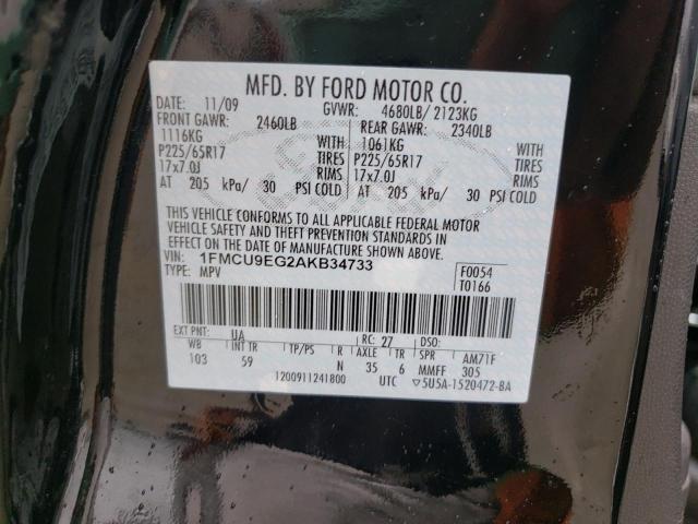 Photo 10 from auction – 2010 FORD ESCAPE LIM with VIN 1FMCU9EG2AKB34733