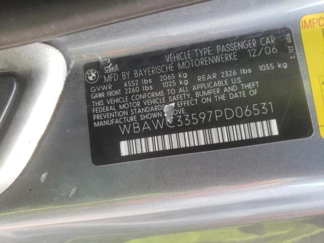 Photo 10 from auction – 2007 BMW 328 XI with VIN WBAWC33597PD06531