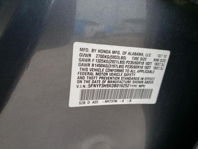 Photo 10 from auction – 2013 HONDA PILOT TOUR with VIN 5FNYF3H9XDB016252