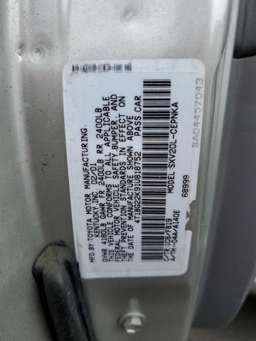 Photo 10 from auction – 2001 TOYOTA CAMRY CE with VIN 4T1BG22K91U818752