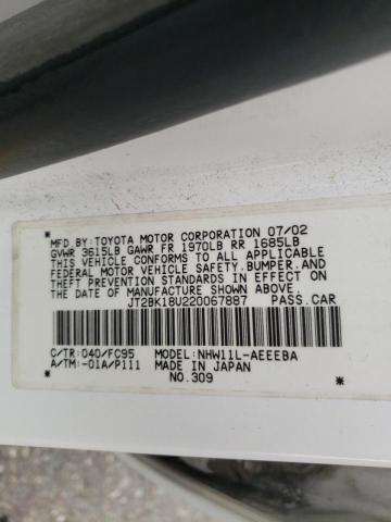 Photo 10 from auction – 2002 TOYOTA PRIUS with VIN JT2BK18U220067887