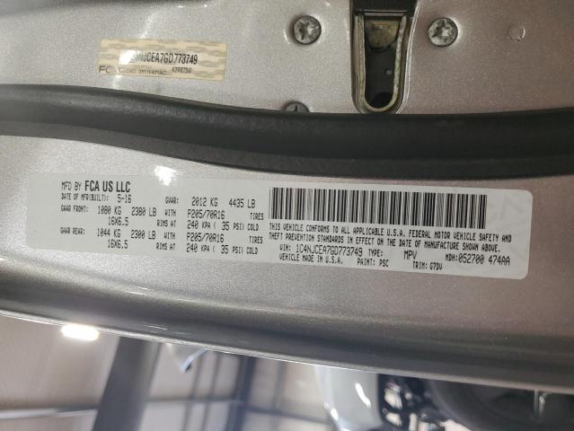 Photo 10 from auction – 2016 JEEP COMPASS LA with VIN 1C4NJCEA7GD773749