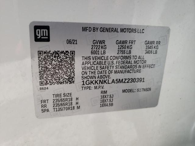Photo 10 from auction – 2021 GMC ACADIA with VIN 1GKKNKLA5MZ230391