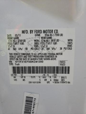 Photo 10 from auction – 2011 FORD F150 SUPER with VIN 1FTFX1EF5BKD41300