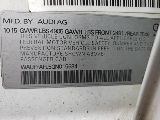 Photo 10 from auction – 2016 AUDI A4 PREMIUM with VIN WAUFFAFL5GN015684