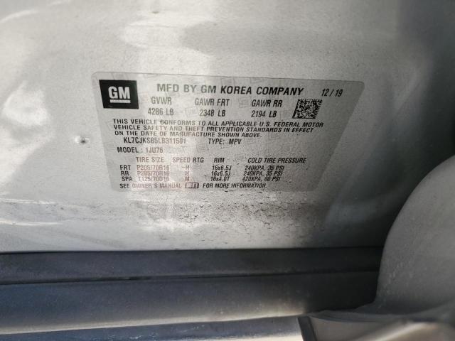 Photo 10 from auction – 2020 CHEVROLET TRAX LS with VIN KL7CJKSB5LB311501