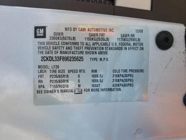 Photo 10 from auction – 2009 PONTIAC TORRENT with VIN 2CKDL33F896235625