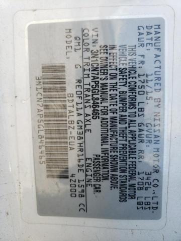 Photo 10 from auction – 2016 NISSAN VERSA S with VIN 3N1CN7AP5GL846465