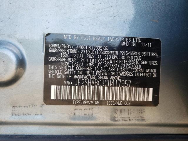 Photo 10 from auction – 2012 SUBARU FORESTER 2 with VIN JF2SHABC3CH417957