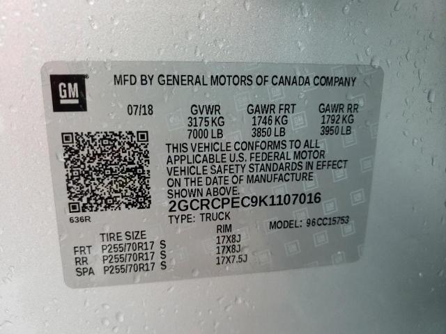 Photo 10 from auction – 2019 CHEVROLET SILVERADO with VIN 2GCRCPEC9K1107016