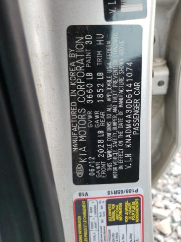 Photo 10 from auction – 2013 KIA RIO LX with VIN KNADM4A30D6141074