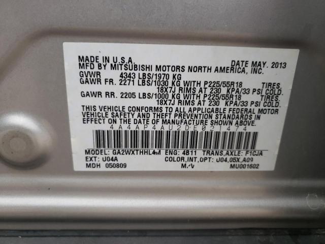 Photo 10 from auction – 2013 MITSUBISHI OUTLANDER with VIN 4A4AP4AU2DE021474