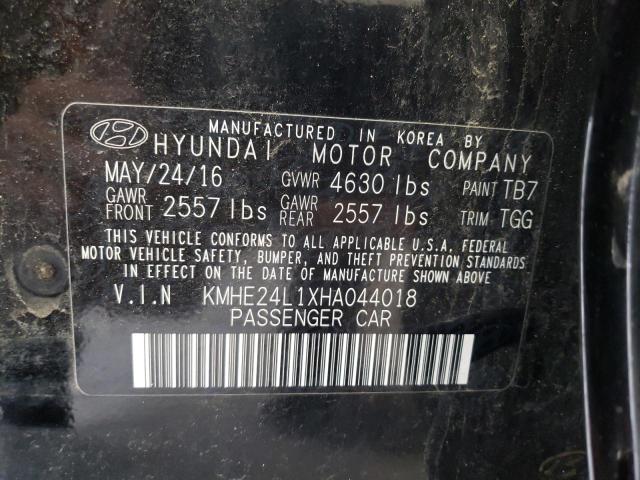 Photo 10 from auction – 2017 HYUNDAI SONATA HYB with VIN KMHE24L1XHA044018