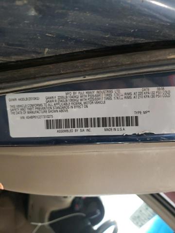 Photo 10 from auction – 2007 SUBARU LEGACY OUT with VIN 4S4BP61C277310275