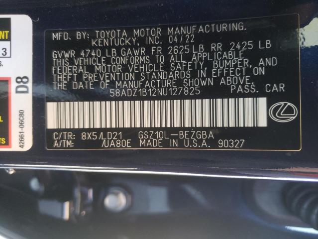 Photo 10 from auction – 2022 LEXUS ES 350 BAS with VIN 58ADZ1B12NU127825