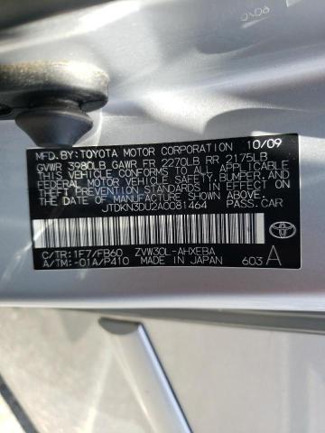 Photo 10 from auction – 2010 TOYOTA PRIUS with VIN JTDKN3DU2A0081464