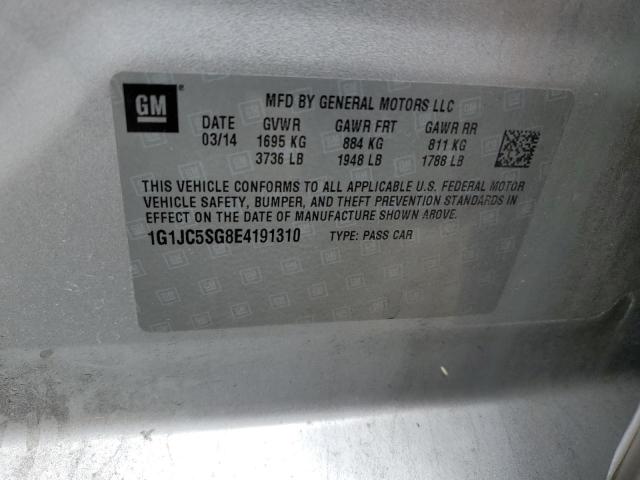 Photo 10 from auction – 2014 CHEVROLET SONIC LT with VIN 1G1JC5SG8E4191310