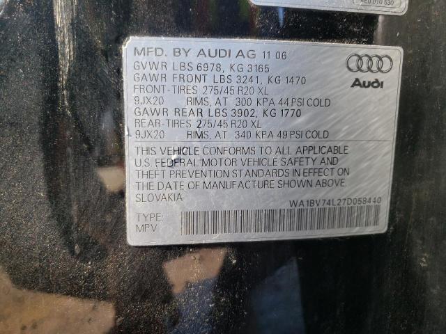 Photo 10 from auction – 2007 AUDI Q7 4.2 QUA with VIN WA1BV74L27D058440