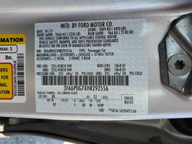 Photo 10 from auction – 2017 FORD FUSION S with VIN 3FA6P0G7XHR292556