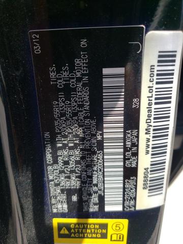 Photo 10 from auction – 2012 LEXUS RX 450 with VIN JTJZB1BA9C2006463