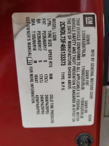 Photo 10 from auction – 2006 CHEVROLET EQUINOX LT with VIN 2CNDL73F466133373
