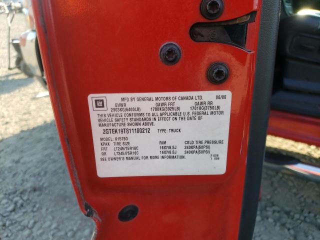Photo 10 from auction – 2001 GMC NEW SIERRA with VIN 2GTEK19T811100212